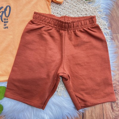 Conj. Camiseta Aloha Feelings e Bermuda - Laranja